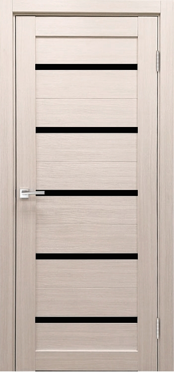 Фото Межкомнатная дверь Легенда X-3 тон Кремовая лиственница Остекление Лакобель черное
