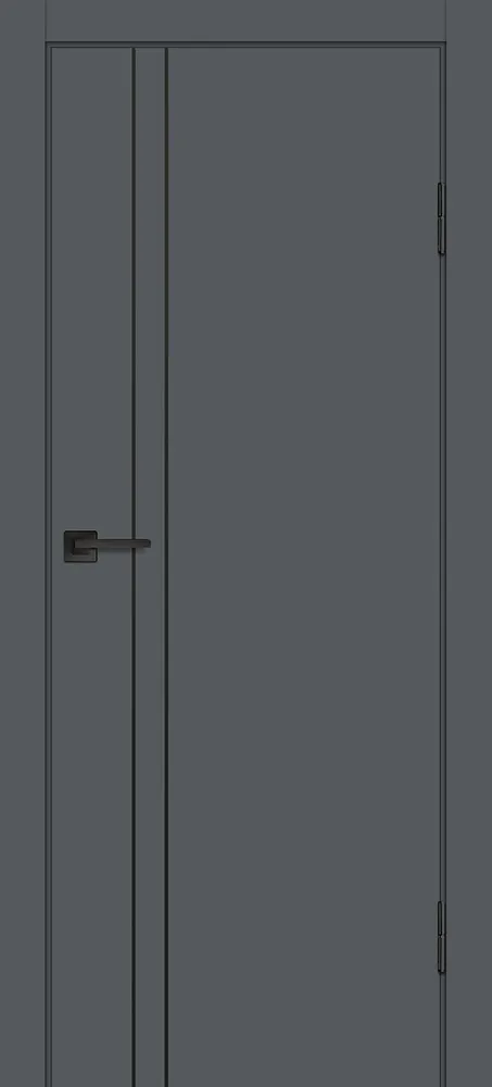 Фото Межкомнатная дверь P-20 AL черный молдинг Графит