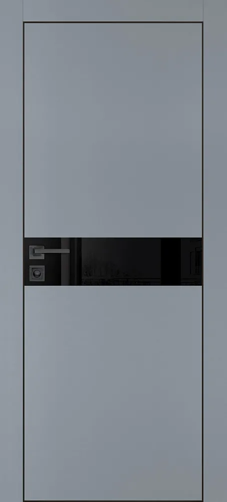 Фото Межкомнатная дверь ПХ-13 черная кромка с 4-х ст. Серый матовый